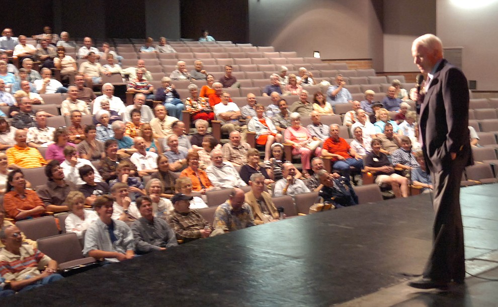Prescott July 5 2006.Courier/Jo. L. Keener.Arizona Senator John McCain talks to residents of the tri-cities area Wednesday at Prescott High School during a town meeting..