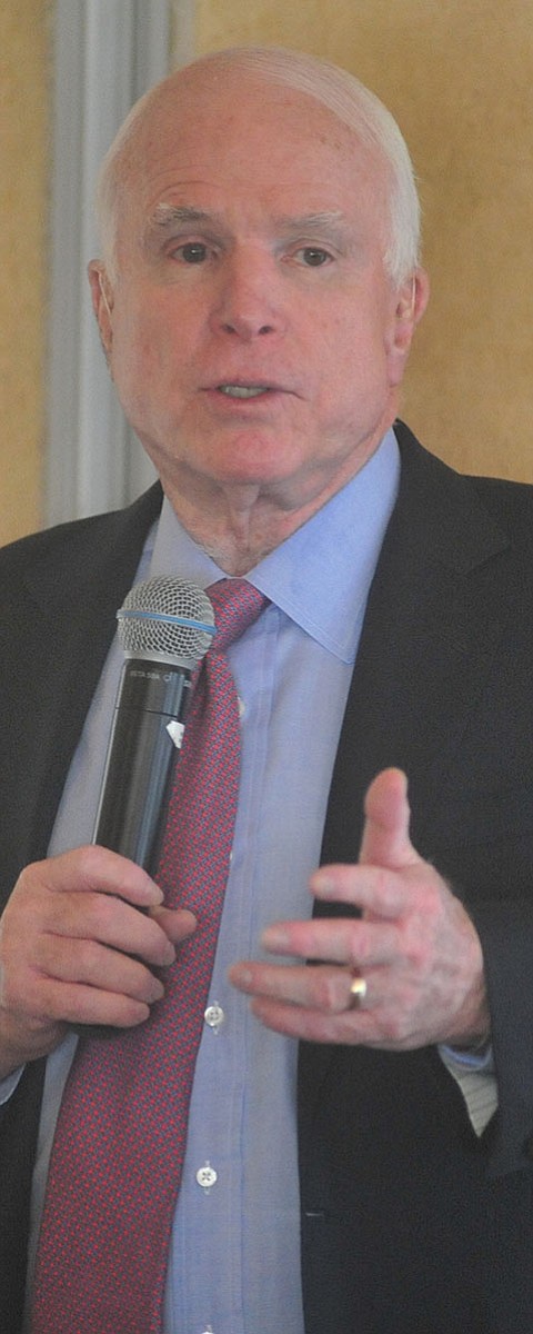 Senator John McCain speaks at the Tri-Chamber Luncheon Tuesday afternoon in Prescott. (Les Stukenberg/The Daily Courier)