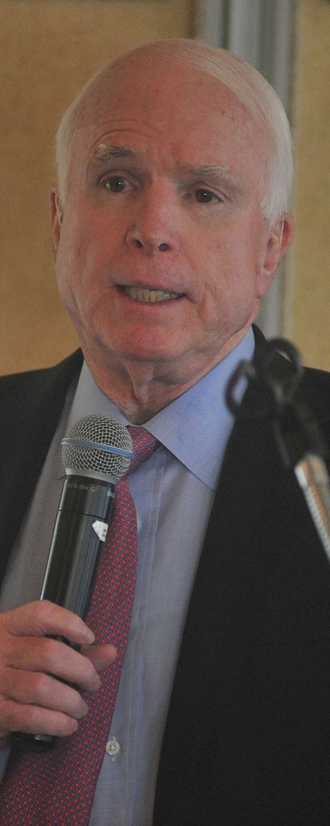 Senator John McCain speaks at the Tri-Chamber Luncheon Tuesday afternoon in Prescott. (Les Stukenberg/The Daily Courier)