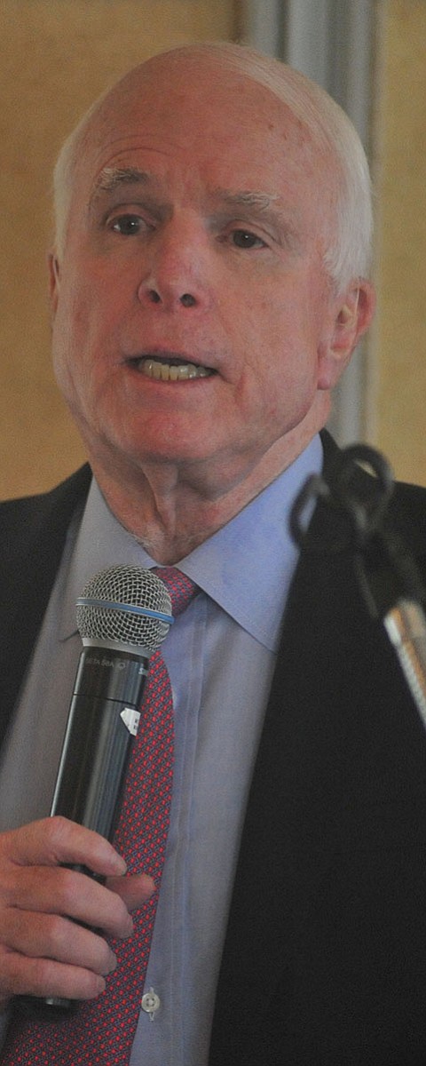 Senator John McCain speaks at the Tri-Chamber Luncheon Tuesday afternoon in Prescott. (Les Stukenberg/The Daily Courier)