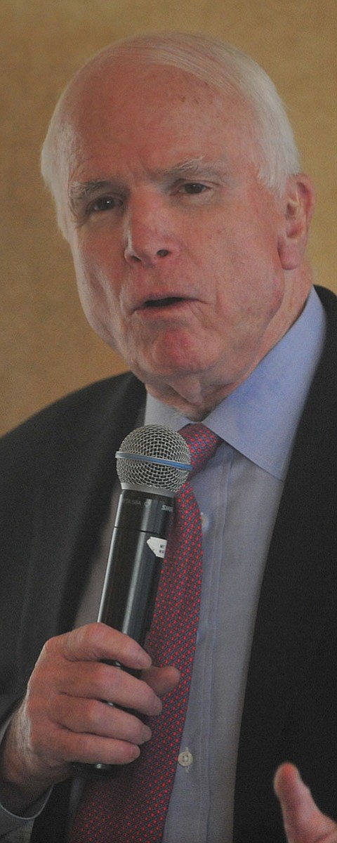 Senator John McCain speaks at the Tri-Chamber Luncheon Tuesday afternoon in Prescott. (Les Stukenberg/The Daily Courier)