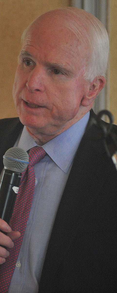 Senator John McCain speaks at the Tri-Chamber Luncheon Tuesday afternoon in Prescott. (Les Stukenberg/The Daily Courier)