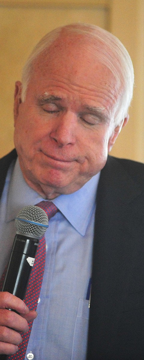 Senator John McCain speaks at the Tri-Chamber Luncheon Tuesday afternoon in Prescott. (Les Stukenberg/The Daily Courier)