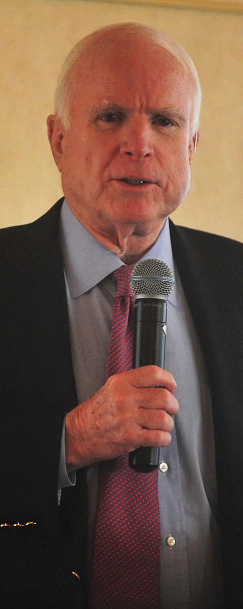 Senator John McCain speaks at the Tri-Chamber Luncheon Tuesday afternoon in Prescott. (Les Stukenberg/The Daily Courier)