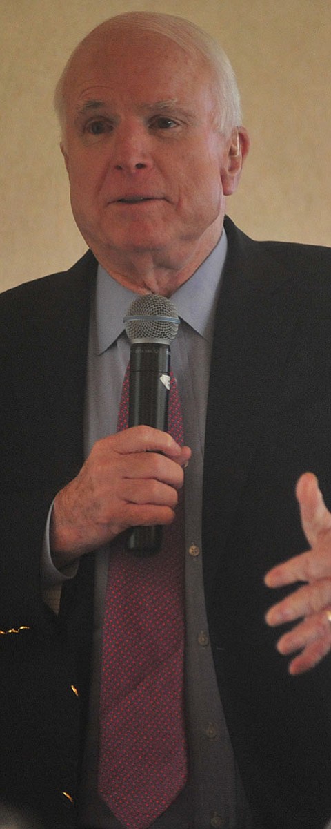 Senator John McCain speaks at the Tri-Chamber Luncheon Tuesday afternoon in Prescott. (Les Stukenberg/The Daily Courier)