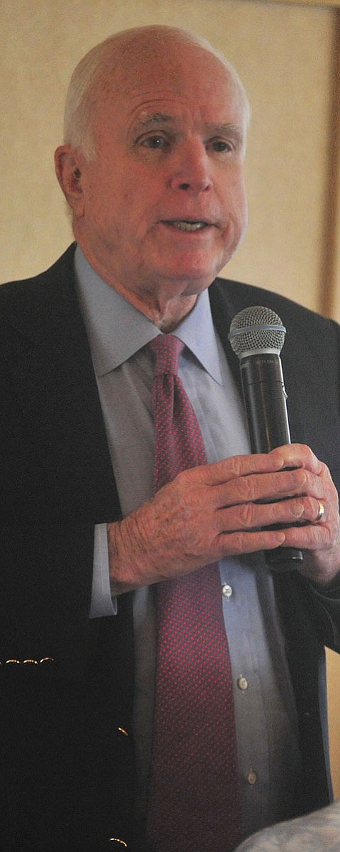 Senator John McCain speaks at the Tri-Chamber Luncheon Tuesday afternoon in Prescott. (Les Stukenberg/The Daily Courier)
