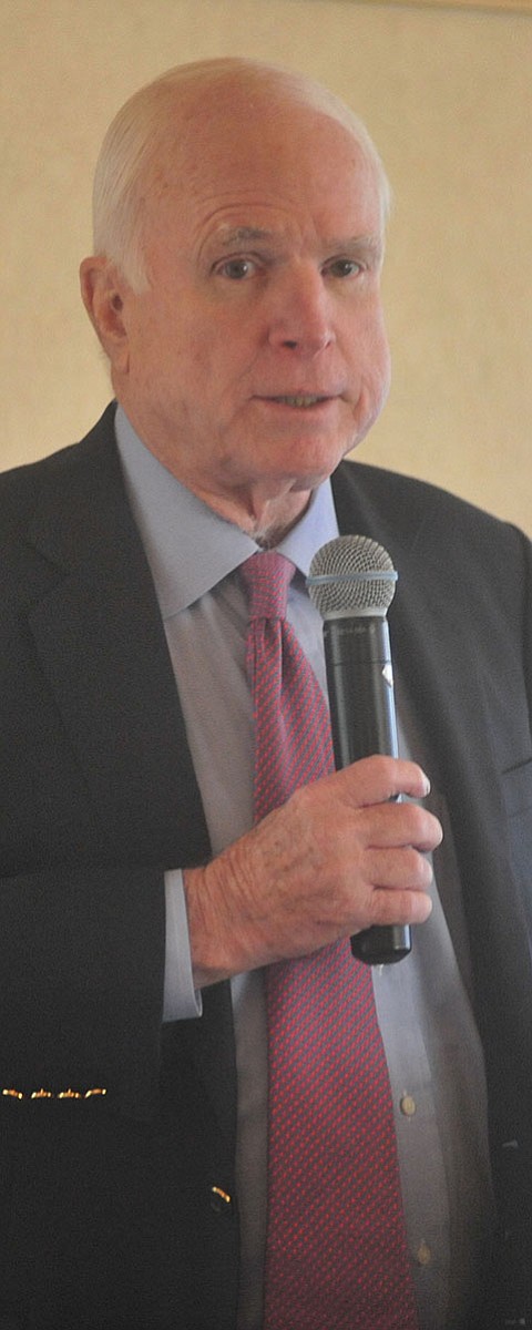 Senator John McCain speaks at the Tri-Chamber Luncheon Tuesday afternoon in Prescott. (Les Stukenberg/The Daily Courier)