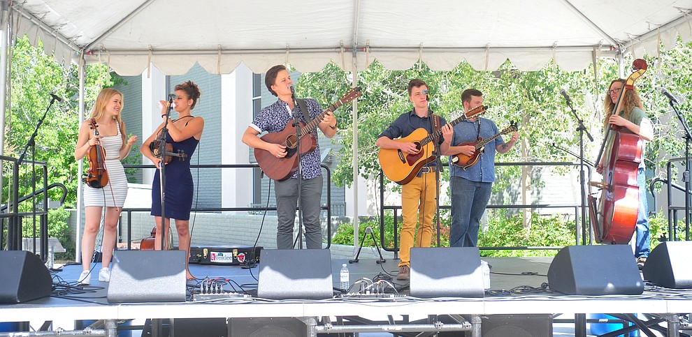 Sugar and the Mint entertain the crowd as Yavapai College celebrates their 50th anniversary at the Prescott campus Saturday, August 25, 2018. (Les Stukenberg/Courier)