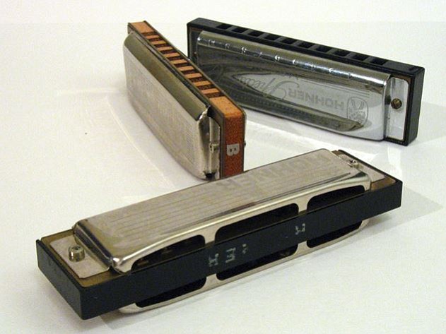 The blues harp, or Richter-tuned harmonica, is the most widely known type of harmonica. (Stock art)