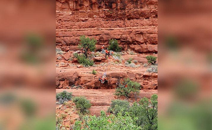 Members of the Yavapai County Sheriff’s Auxiliary Force complete a technical rescue in Sedona. (YCSO/Courtesy)