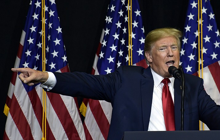 President Donald Trump speaks during a fundraiser in Sioux Falls, S.D., Friday, Sept. 7, 2018. (Susan Walsh/AP Photo)