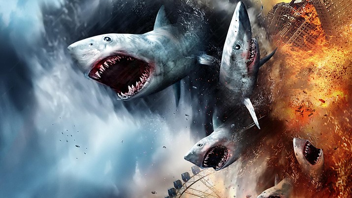Did TV coverage of Hurricane Florence border on "Sharknado," seemingly a fad series of movies? (Courier file)