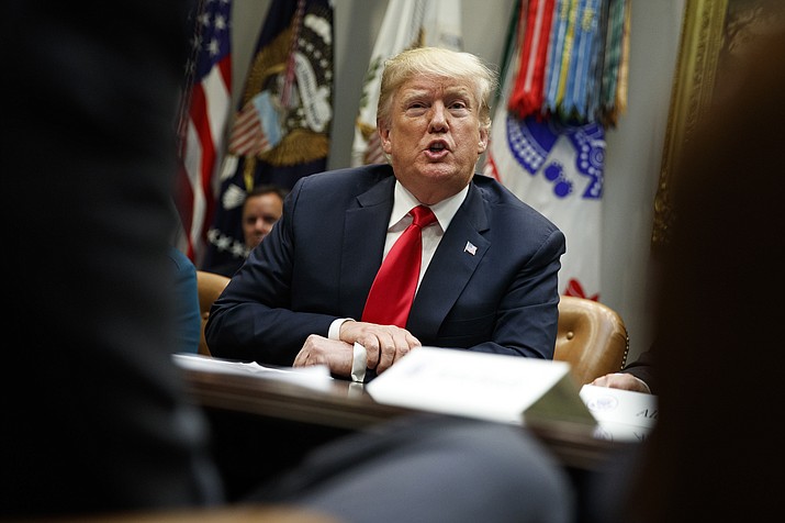 President Donald Trump speaks during a meeting of the President's National Council of the American Worker in the Roosevelt Room of the White House, Monday, Sept. 17, 2018, in Washington. (Evan Vucci/AP)