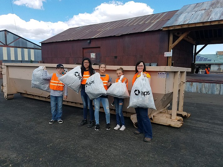 Volunteers from Williams Elementary-Middle School help out during the Community Clean-up day Sept. 22. (Submitted photo)