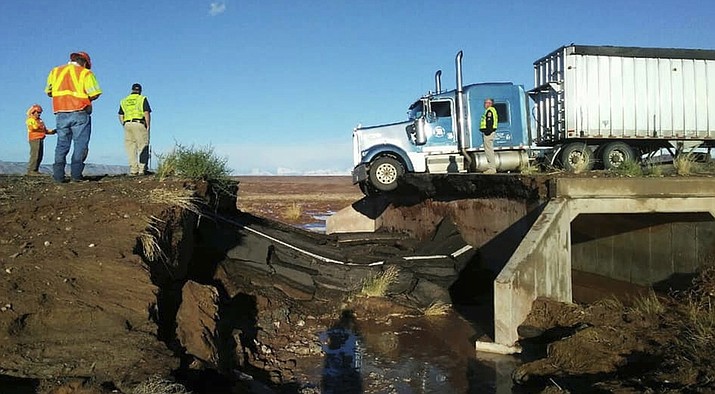 A washout of US 89 has closed the road near Cameron. A woman was killed when she stopped at the washout and was struck by a truck.