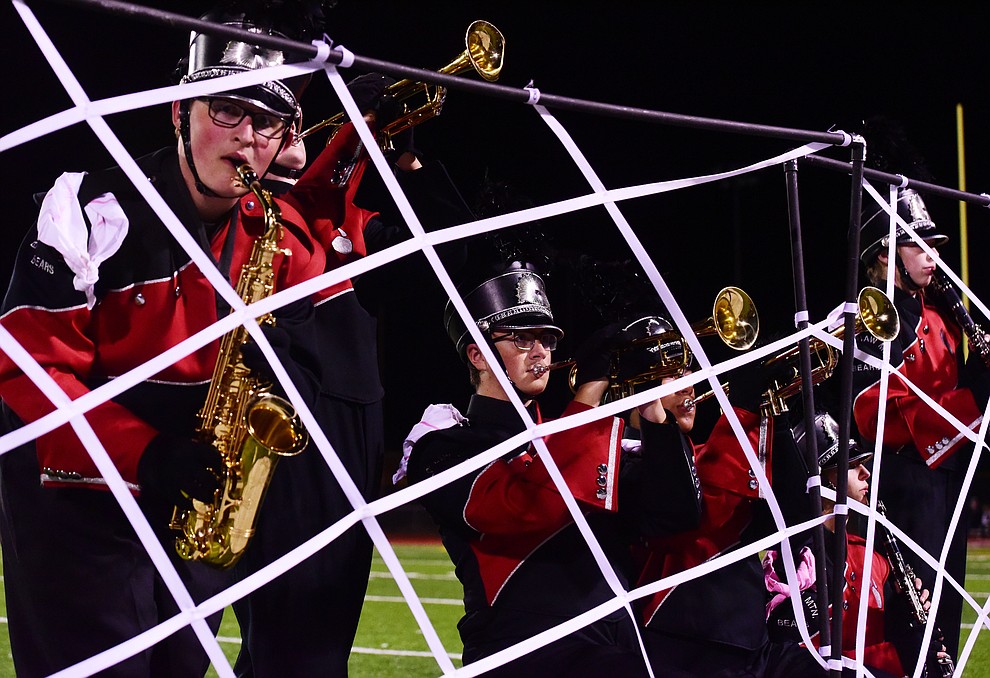 Bradshaw Mountain band performs at halftime as the Bears lost to crosstown rival Prescott Friday night 26-21 in Prescott Valley. (Les Stukenberg/Courier)