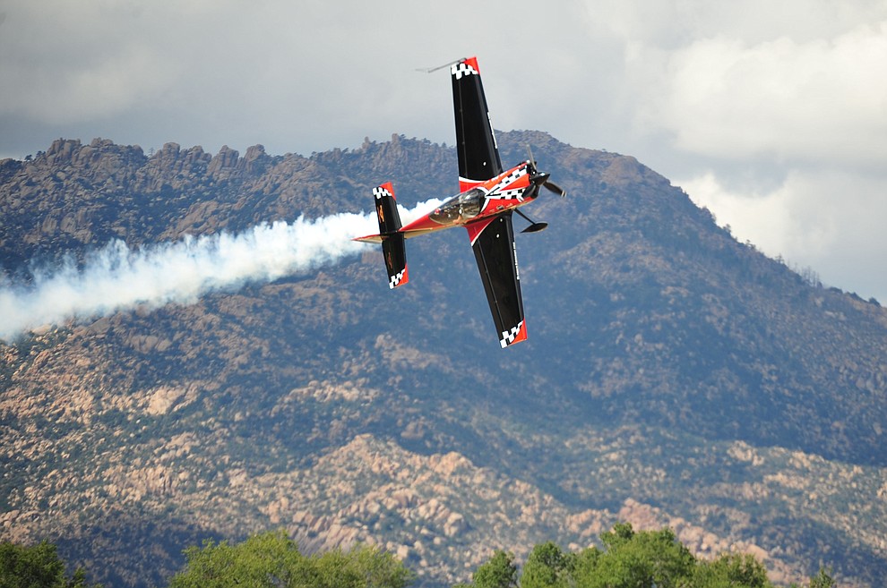 Rob Holland and his MX2 perform during the Wings Out West Airshow at Prescott Regional Airport Saturday, Oct. 6, 2018. (Les Stukenberg/Courier)