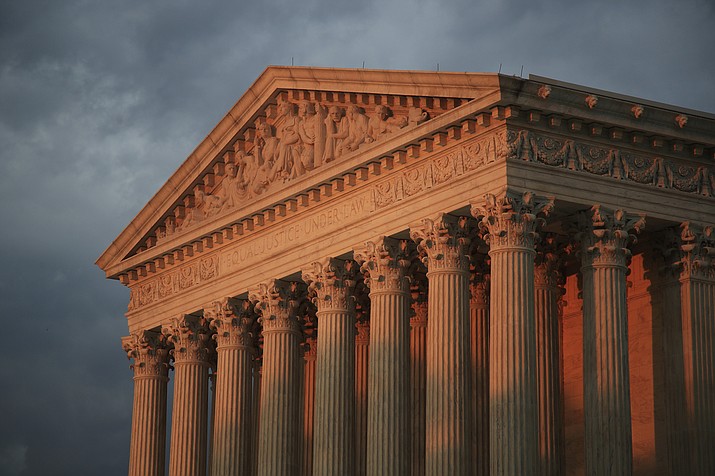 The U.S. Supreme Court is seen at sunset in Washington, Thursday, Oct. 4, 2018. (Manuel Balce Ceneta/AP)