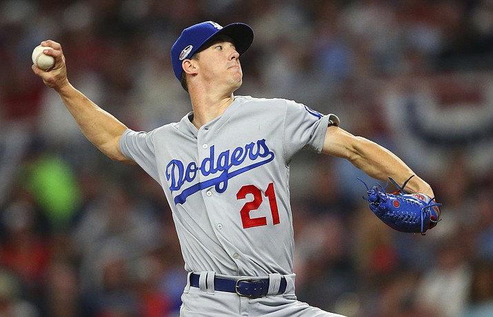 Los Angeles Dodgers starting pitcher Walker Buehler delivers during the first inning in Game 3 of MLB baseball's National League Division Series against the Atlanta Braves, Sunday, Oct. 7, 2018, in Atlanta. (John Bazemore/AP file)