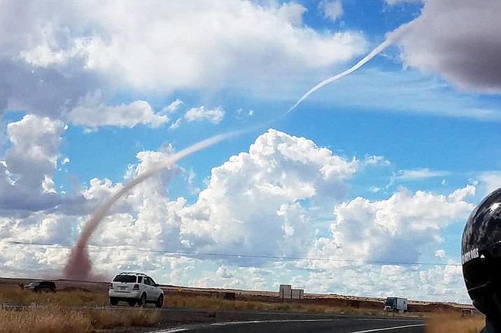 A tornado was captured traveling northwest of Winslow Oct. 21. (Saraphina To’ahani Adson)