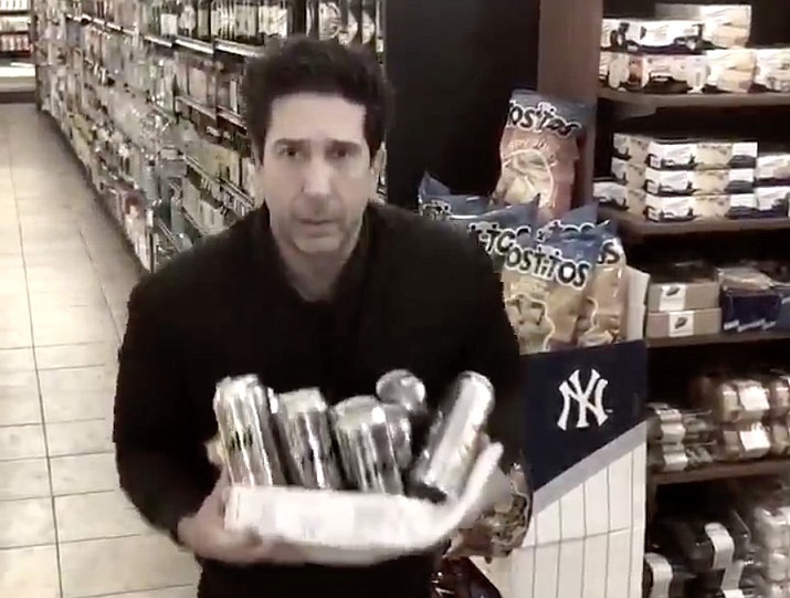 In this undated photo released Wednesday Oct. 24, 2018, by Britain's Blackpool Police, showing an alleged thief bearing a striking resemblance to Ross Geller, the character played by actor David Schwimmer on the TV show "Friends." Blackpool police posted surveillance-camera footage asking for witnesses to identify their suspect. (Blackpool Police via AP)