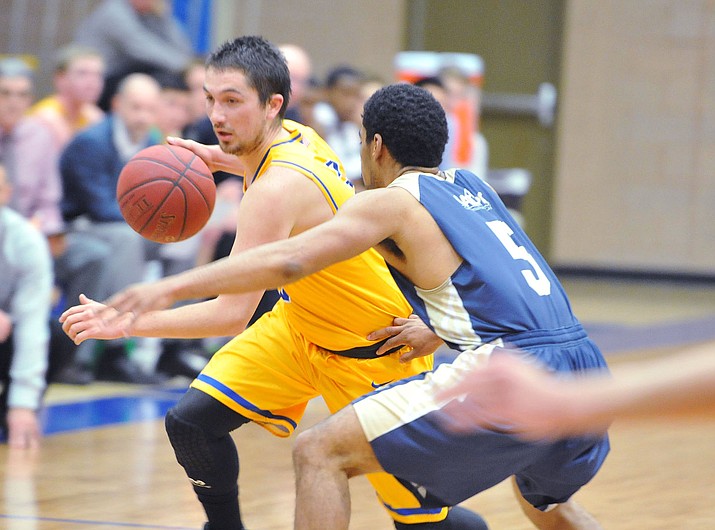 Embry Riddle’s Ryan Skurdal drives against California Maritime Academy during a game last season in. (Les Stukenberg/Courier file)