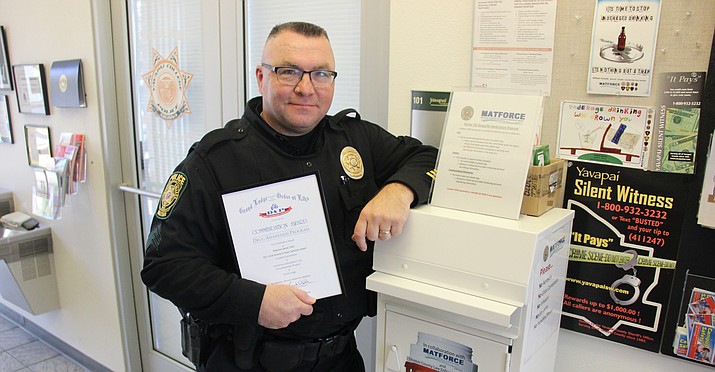 Yavapai College Police Department Sergeant James Tobin recently received the 2018 Arizona Elks Enrique Camarena Award for drug enforcement and education. (Max Efrein/Courier)
