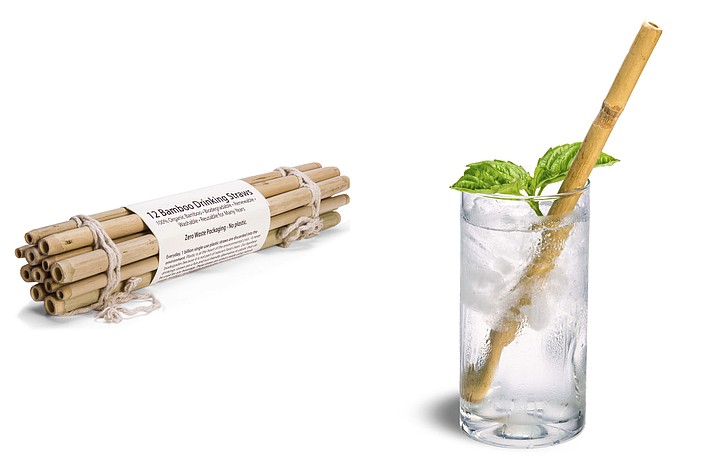 Bamboo shows bamboo straws can serve as an alternative to plastic straws. Non-plastic straws come in a range of materials and can make great gifts for the holidays. (Brush with Bamboo via AP).