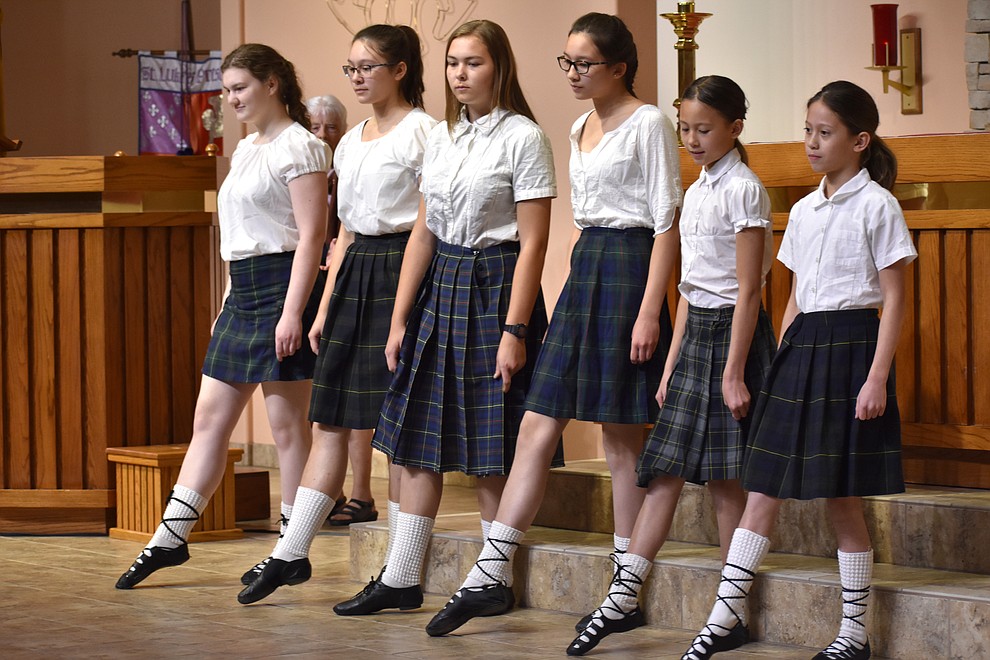 Members of Sacred Heart Children's Irish Dancers perform during the 2018 Celebration of Thanks concert held Thursday, Nov. 15 at St. Luke's Episcopal Church in Prescott. The annual event, called "Many Voices of Thanks," brings together choirs, musicians, dancers and speakers from many faith beliefs and is sponsored by the Quad City Interfaith Council. (Richard Haddad/WNI)