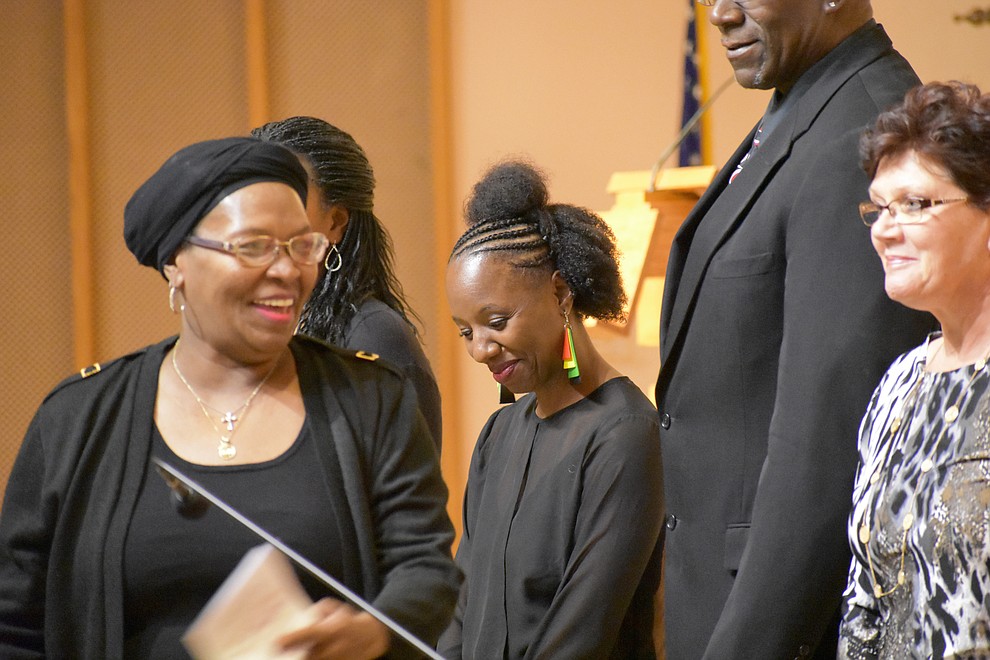 The St. Luke Ebony Choir performs during the 2018 Celebration of Thanks concert held Thursday, Nov. 15 at St. Luke's Episcopal Church in Prescott. The annual event, called "Many Voices of Thanks," brings together choirs, musicians, dancers and speakers from many faith beliefs and is sponsored by the Quad City Interfaith Council. (Richard Haddad/WNI)