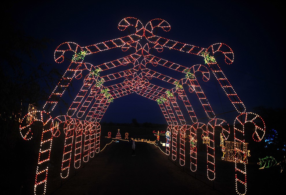 The Valley of Lights held their now annual stroll through Tuesday, Nov. 27, 2018 in Prescott Valley. The event allows people to walk through the display and for people to take their time seeing all the dsiplays while enjoying carolers and hot chocolate at various stops along the way. (Les Stukenberg/Courier).