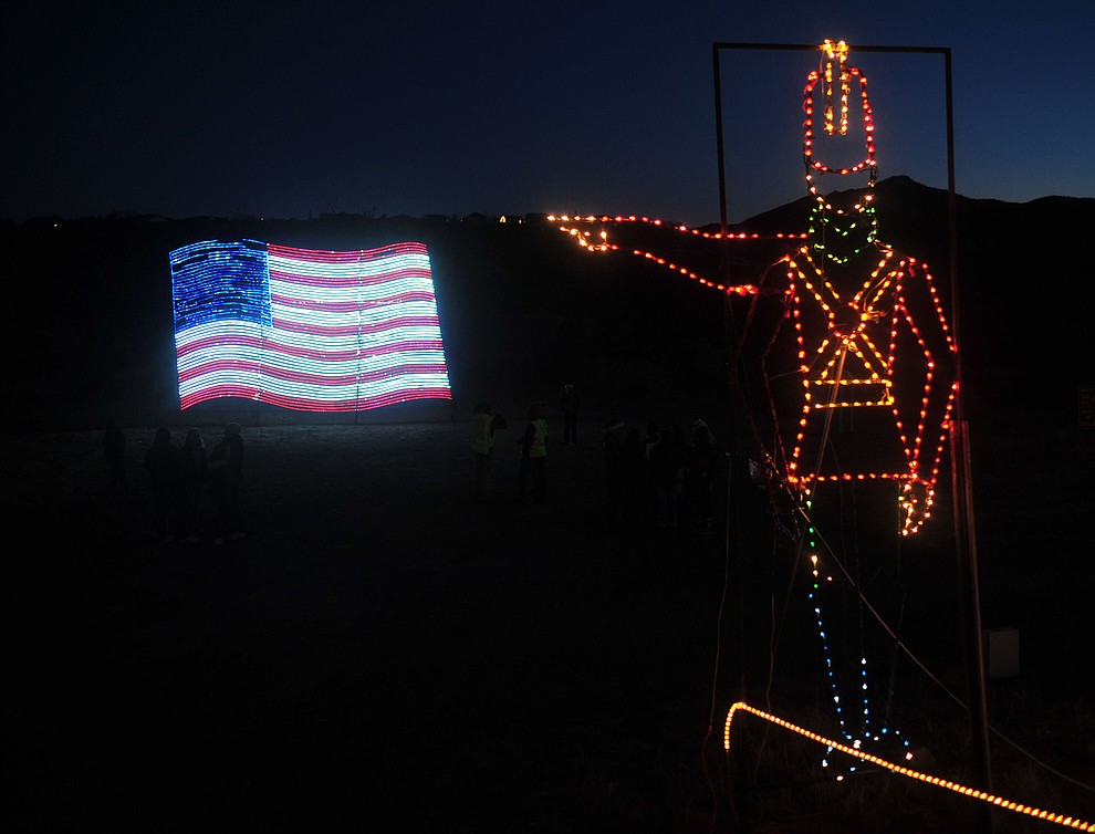 The Valley of Lights held their now annual stroll through Tuesday, Nov. 27, 2018 in Prescott Valley. The event allows people to walk through the display and for people to take their time seeing all the dsiplays while enjoying carolers and hot chocolate at various stops along the way. (Les Stukenberg/Courier).