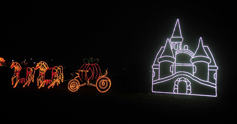 The Valley of Lights held their now annual stroll through Tuesday, Nov. 27, 2018 in Prescott Valley. The event allows people to walk through the display and for people to take their time seeing all the dsiplays while enjoying carolers and hot chocolate at various stops along the way. (Les Stukenberg/Courier).