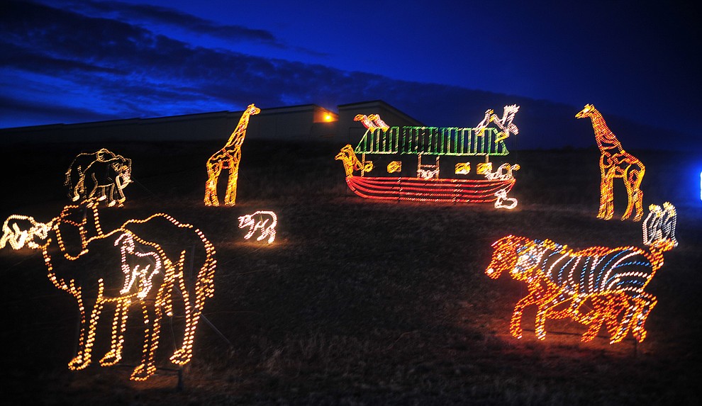 The Valley of Lights held their now annual stroll through Tuesday, Nov. 27, 2018 in Prescott Valley. The event allows people to walk through the display and for people to take their time seeing all the dsiplays while enjoying carolers and hot chocolate at various stops along the way. (Les Stukenberg/Courier).
