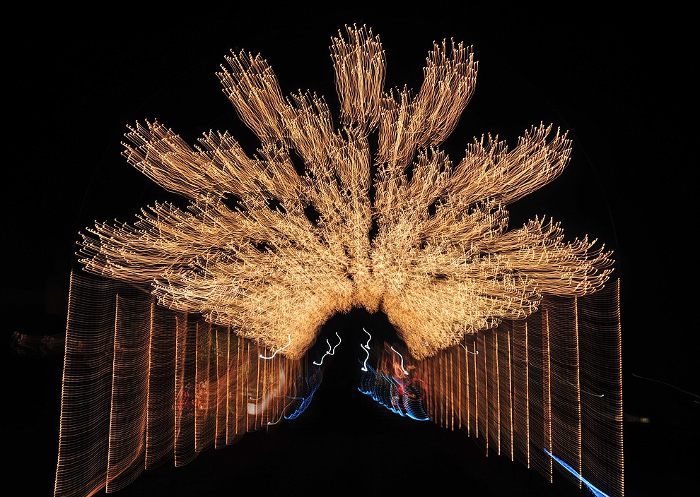 The Valley of Lights held their now annual stroll through Tuesday, Nov. 27, 2018 in Prescott Valley. The event allows people to walk through the display and for people to take their time seeing all the dsiplays while enjoying carolers and hot chocolate at various stops along the way. (Les Stukenberg/Courier).