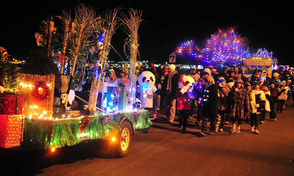 Prescott Valley holds their annual Festival of Lights Parade and Civic Center lighting Friday, Nov. 30, 2018. 52 entries traveled around the Prescott Valley Civic Center and Library. (Les Stukenberg/Courier).