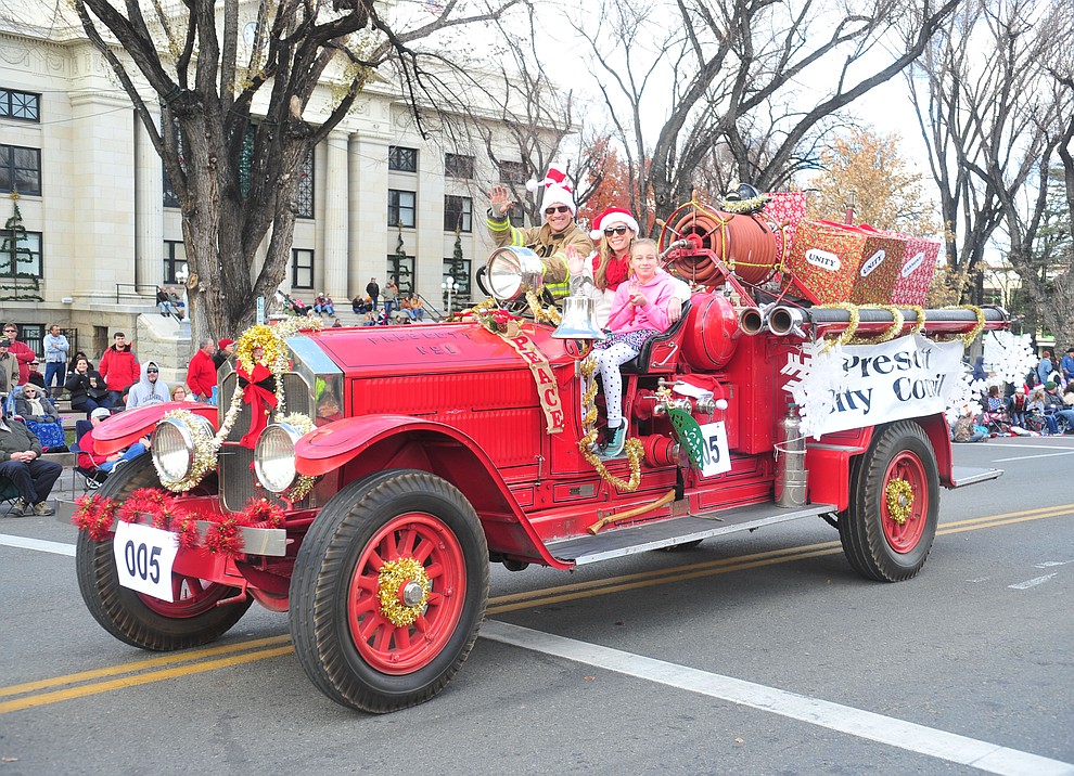 Ninety floats, marching bands and special groups participate in the 38th annual Prescott Chamber Christmas Parade in downtown Prescott Satuday, Dec. 1, 2018. (Les Stukenberg/Courier).