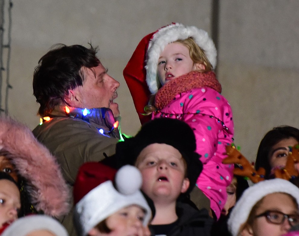 Prescott and surrounding towns children sing as part of the 64th Annual Christmas Yavapai County Courthouse Lighting in downtown Prescott Satuday, Dec. 1, 2018. (Les Stukenberg/Courier).