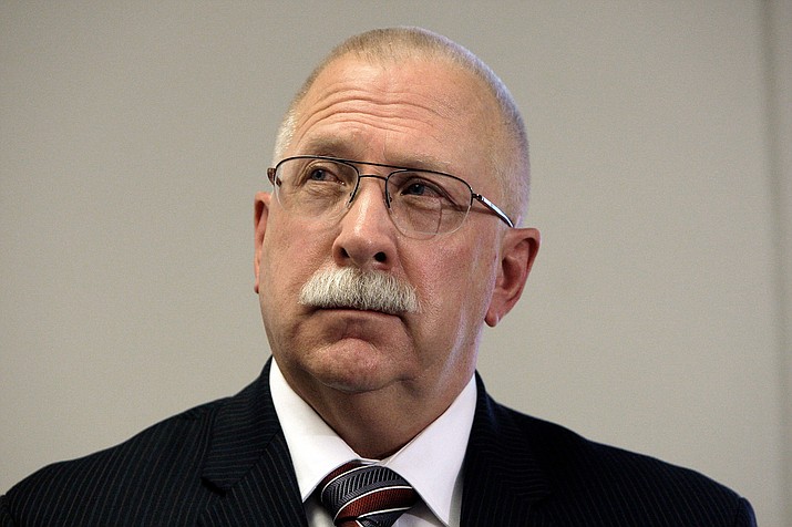 This Aug. 19, 2010, file photo shows Arizona Department of Corrections Director Charles Ryan at a news conference in Phoenix. A judge who took over supervision of a settlement over health care in Arizona's prisons says the rulings of another judge who previously presided over the lawsuit will remain in place. The state had argued Magistrate David Duncan, who presided over the settlement before he retired in June, didn't have jurisdiction. The new judge on the case rejected the state's jurisdictional arguments last week. (AP Photo/Ross D. Franklin, File)