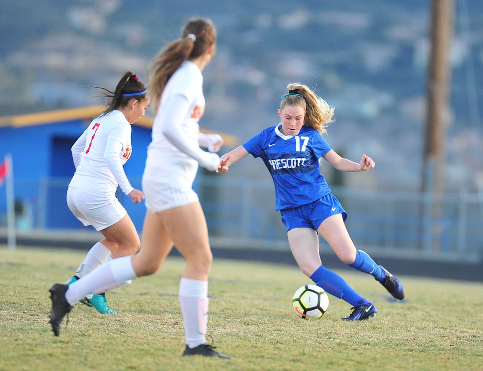 Prescott's XXX as the Badgers take on Seton Catholic Sentinels Tuesday, Dec. 11, 2018 in Prescott. (Les Stukenberg/Courier).