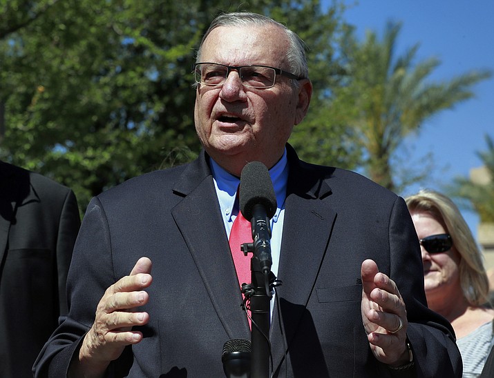 In this May 22, 2018, file photo, former Maricopa County Sheriff Joe Arpaio speaks during a campaign event in Phoenix. (Matt York/AP)