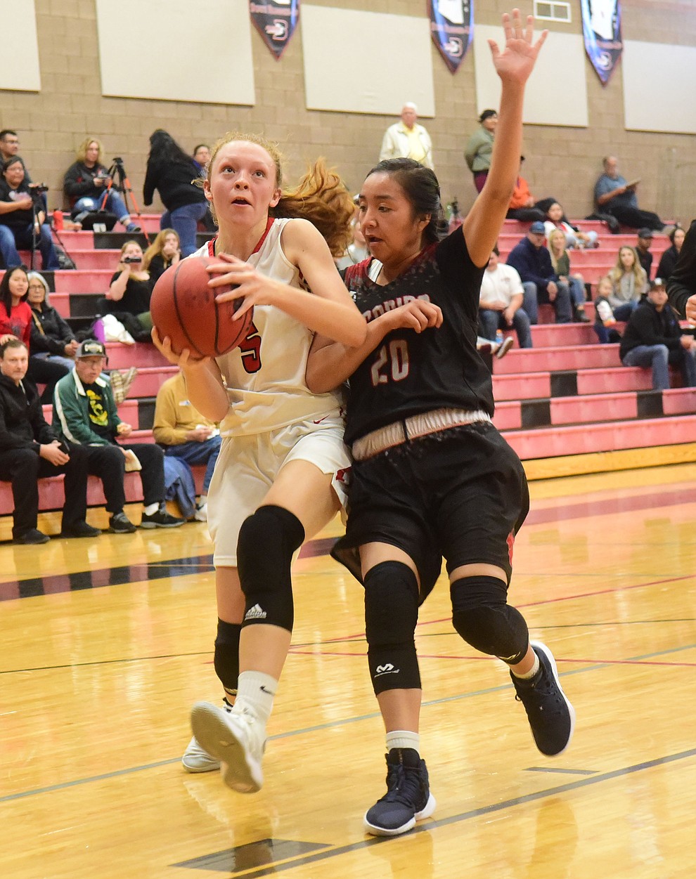 Bradshaw Mountain's Sierra Woolley drives to the hoop on a fast break as the Bears hosted Coconino in a doubleheader hoops matchup Saturday, Dec. 15, 2018 in Prescott Valley. (Les Stukenberg/Courier).