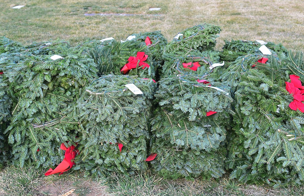 The Wreaths Across America Ceremony where 2106 veteran remembrance wreaths at the Prescott National Cemetery Saturday, Dec. 15, 2018. (Les Stukenberg/Courier).