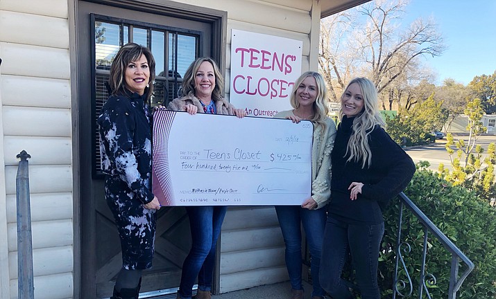 Mothers in Bloom donated $425 to Teens’ Closet after the Nov. 27 Sip and Shop. (Courtesy)