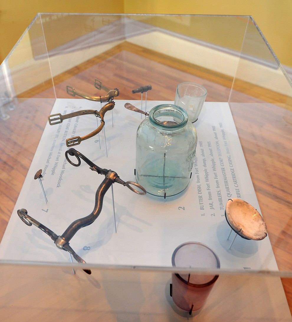 A bit and spurs and other artifacts on display at the Fort Whipple Museum on the grounds of the Northern Arizona VA Medical Center in Prescott. (Les Stukenberg/Courier).