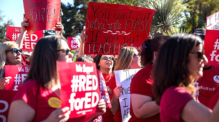 Norina Sombrano was among the thousands of teachers who took to the streets this spring, joined by some parents and students, to protest low teacher pay and school support, in what educators now hope was the beginning of a movement. (Photo by Melina Zúñiga/Cronkite News)