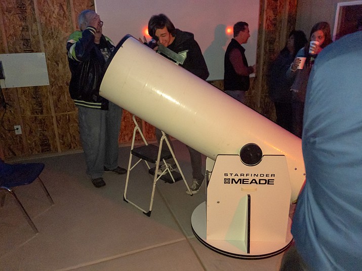 Members of High Desert Astronomy Club showed the community M31, the Andromeda Galaxy, during the soft opening of Mohave Community College’s new observatory. The High Desert Astronomy Club donated the nearly 7-foot-tall telescope. (Photo by Kimbal Picard/MCC)