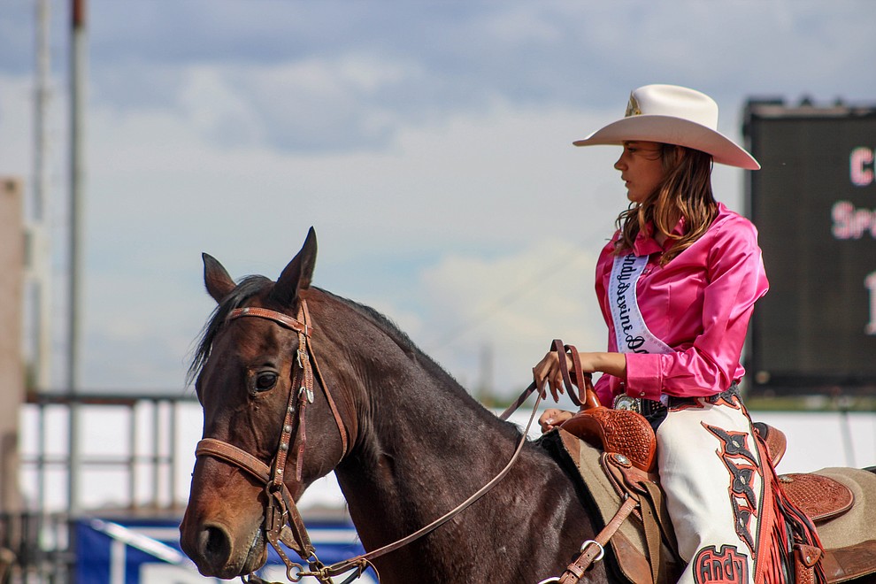 October 2 – Adison Leo won Rodeo Queen during the 34th annual Andy Devine Days Rodeo, which was held Saturday and Sunday. She comes from a lineage of rodeo royalty. Her mother, Tiffany Leo, and grandmother, Sue Olson, have each been rodeo royalty in the past. (Photo by Vanessa Espinoza/Daily Miner)