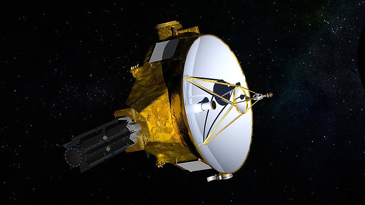 This illustration provided by NASA shows the New Horizons spacecraft. NASA launched the probe in 2006; it's about the size of a baby grand piano. NASA’s New Horizons spacecraft is set to fly past the mysterious object nicknamed Ultima Thule at 12:33 a.m. Tuesday, Jan. 1, 2019. (NASA/JHUAPL/SwRI via AP)