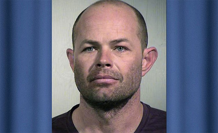 In this undated photo released by the Maricopa County Sheriff's Office shows Jerry Sanstead. Sanstead, the driver of a vehicle that struck and killed a police officer on a Phoenix-area freeway was texting before the wreck and has been arrested and accused of manslaughter and other crimes, authorities said Wednesday, Jan. 9, 2019. (Maricopa County Sheriff's Office via AP)